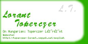 lorant toperczer business card